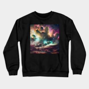 Nebulas viewed from an asteroid Crewneck Sweatshirt